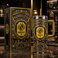 NSH Gold Crest Tumbler - Heraldic Black and Gold Study