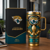 JAX Gilded Relief - Teal and Gold Emblem Tumbler