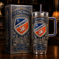 Crest and Skyline - CIN Engraved Heraldry Tumbler
