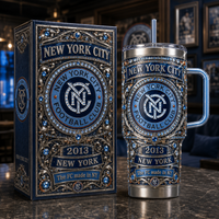 NYC Heraldic Crest - Ornamental Blue Tumbler