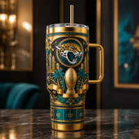 JAX Gilded Relief - Teal and Gold Emblem Tumbler