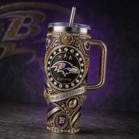BAL Heraldic Crest - Ornate Purple and Gold Tumbler
