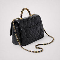 CH Diamond Lattice - Black Quilted Elegance Handbag