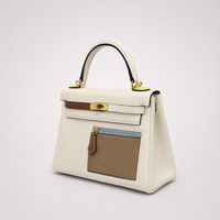 Quiet Colorblock - A Cream Handbag With Attitude in the Details
