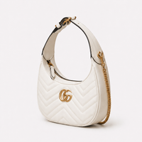 GC Ivory Half-Moon - Chevron Quilted Statement Handbag