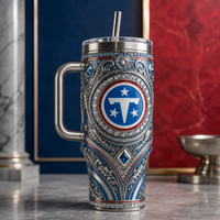 TEN Jeweled Heraldry Tumbler - Ornamental Blue Crest