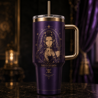 Robin Hush - Violet and Gold Portrait Tumbler