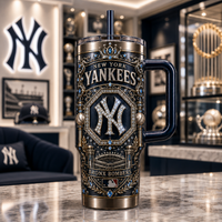 NYY Interlocked Emblem - Navy, Gilt and Ornament