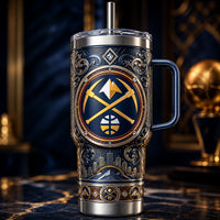 DEN Crossed Pickaxe Crest - An Ornamental Study in Navy and Gold