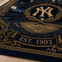 NYY Midnight Skyline - Gilded Medallion Statement Rug
