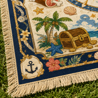 Robin's Compass Picnic - Straw Hat Medallion Rug