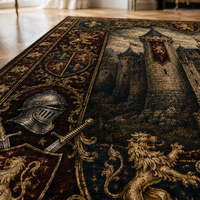 Castle and Crown - A Heraldic Study in Gold and Deep Crimson