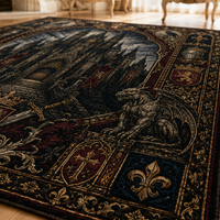 Obsidian Cathedral - Gothic Heraldry Statement Rug
