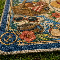 Straw Hat Picnic - Zoro Coastal Medallion Rug