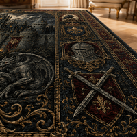 Gothic Keep - Moonlit Castle Heraldic Statement Rug
