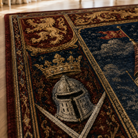 Castle and Crown - Heraldic Tapestry Rug