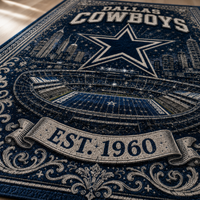 DAL Star Heritage - Navy Ornamental Statement Rug