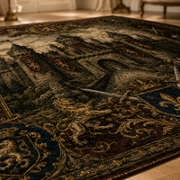 Fortress and Fleur-de-Lis - A Heraldic Floor Composition