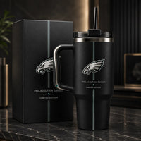 PHI Midnight Emblem - Black Tumbler With Quiet Confidence