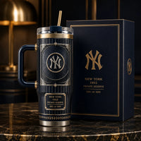 NYY Deco Crest - Navy and Gold Tumbler