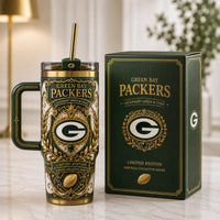 GB Gilded Crest - Heraldry Tumbler in Green and Gold