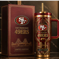 SF Deco Gilt - Crimson and Gold Architectural Tumbler