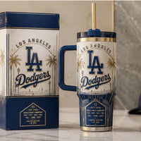 LAD Heritage Panel Tumbler - Cream, Navy and Gold